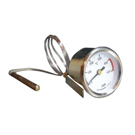 Capillary thermometer for wood-fired, bread and pizza ovens and outdoor barbecues