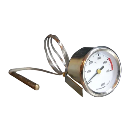 Capillary thermometer for wood-fired, bread and pizza ovens and outdoor barbecues