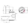 Capillary thermometer for wood-fired, bread and pizza ovens and outdoor barbecues