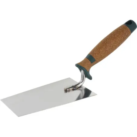 "Berne" straight-neck trowel 140 mm, stainless steel with cork handle