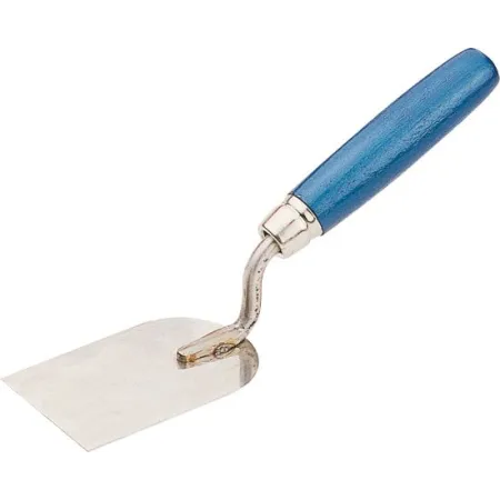 Stainless steel stucco trowel - straight neck - wooden handle