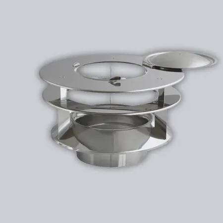 Finishing cap for motorised flue fan - Stainless steel