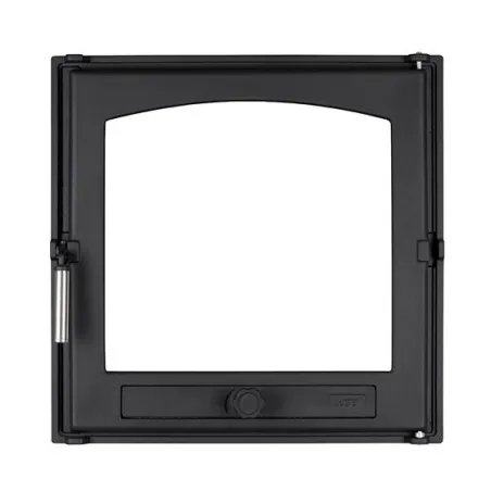 Puerta de hogar HTT 402 negra