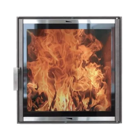 Firebox door HTT 601 grey and stainless steel