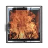 Puerta de hogar HTT 601 gris e inox
