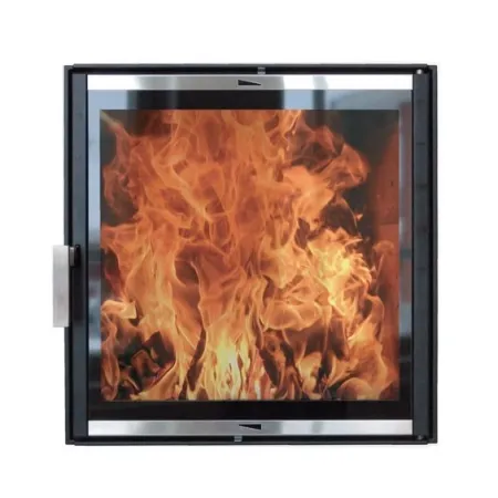 Firebox door HTT 601 black and stainless steel