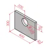 Refractory slab 400 x 300 x 30 mm with soot plug