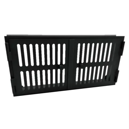 Double-flap warm air grille - Black