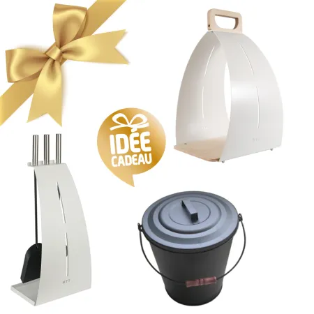 Kit de accesorios Kelo para estufa de leña - Blanco