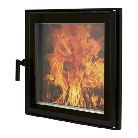 HTT 603 firebox door, black - Double glazing
