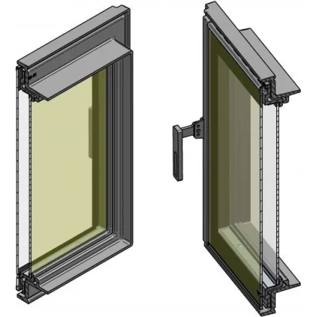 HTT 603 firebox door, black - Double glazing