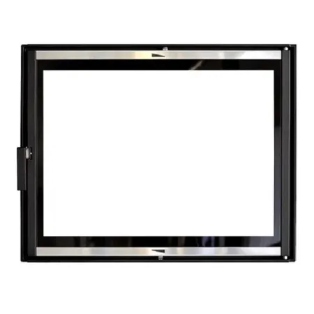 Puerta de hogar HTT 602 negra e inox