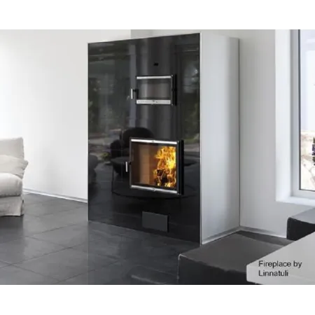 Puerta de hogar HTT 602 negra e inox