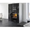 Puerta de hogar HTT 602 negra e inox
