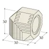 Dimensioned diagram of a 90° elbow in diameter 180 mm for Durasic accumulator