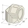 Dimensioned diagram of a 90° elbow with front hole diameter 180 mm for Durasic accumulator