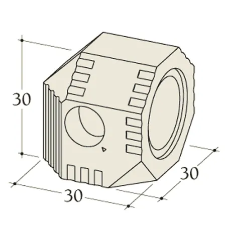 Esquema acotado de un codo 90° con orificio frontal diámetro 180 mm para acumulador Durasic