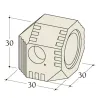 Dimensioned diagram of a 90° elbow with front hole diameter 180 mm for Durasic accumulator