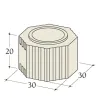 Esquema acotado de un tramo recto 20 cm diámetro 180 mm para acumulador Durasic