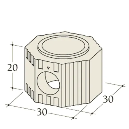 Dimensioned diagram of a 20 cm straight element with hole diameter 180 mm for Durasic accumulator