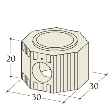 Dimensioned diagram of a 20 cm straight element with hole diameter 180 mm for Durasic accumulator
