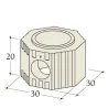 Dimensioned diagram of a 20 cm straight element with hole diameter 180 mm for Durasic accumulator