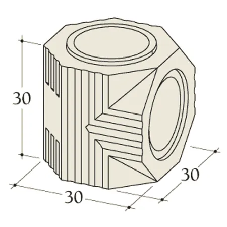 Esquema acotado de una Te 90° cm para acumulador Durasic diámetro 180 mm