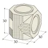 Dimensioned diagram of a 90° tee cm for Durasic accumulator diameter 180 mm