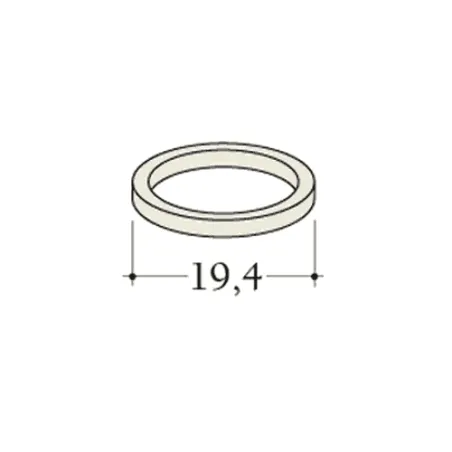 Esquema acotado de un anillo de ensamblaje para acumulador Durasic diámetro 160 mm