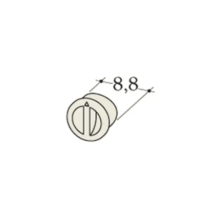 Esquema de un tapón para codo 90° con orificio frontal diámetro 160 mm para acumulador Durasic
