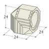 Dimensioned diagram of a 90° elbow in diameter 160 mm for Durasic accumulator