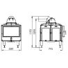 Diagram with dimensions of the Kaschütz Firetherm 12 firebox