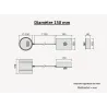 Diagram of air inlet damper with mechanical timer Ø 150 mm
