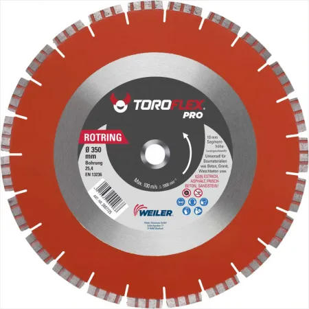 350 mm diamond cutting disc with turbo segments