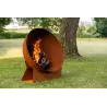 Tilted fire pit on base - Steel and cast iron