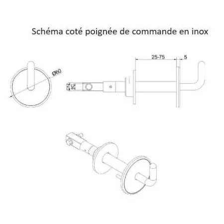 Manilla de mando para registro - De inox