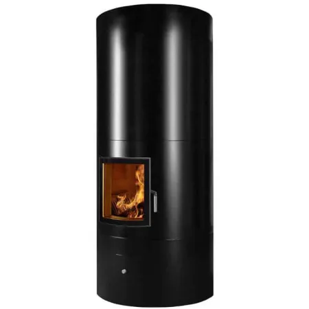 Poêle de masse colonne 1650 mm Noir brillant
