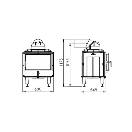 Diagram of Firetherm 10 cast iron firebox - 12 kW / 12.5 kg