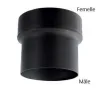 Détail réduction Femelle / Mâle - Conduit acier peint 2 mm