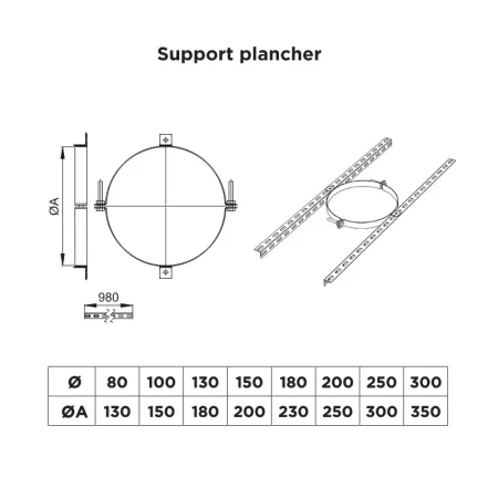 Esquema soporte de suelo - De inox