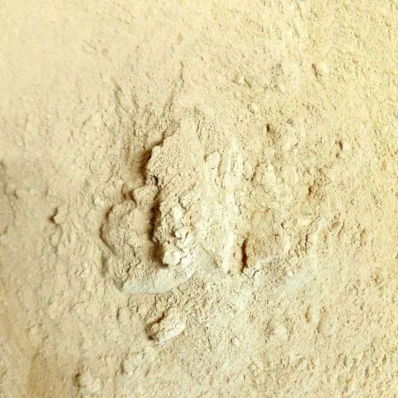 Detail of pure yellow clay powder