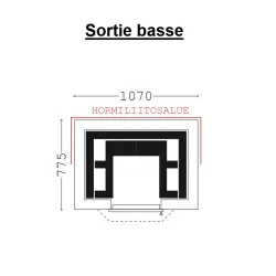 Schéma poêle de masse Sofia - Sortie basse