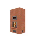 Estufa de masa en kit "Amanda" con horno - 2,2 kW - Ladrillos - Salida inferior