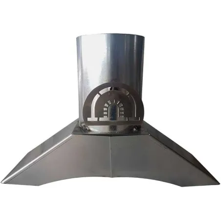 Stainless steel flue hood for wood-fired ovens