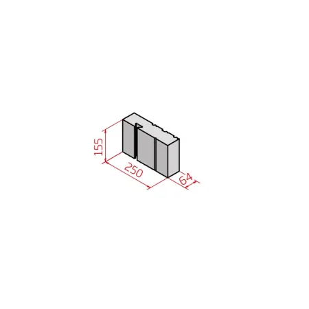 Ladrillo refractario de unión 250 x 155 x 64 mm