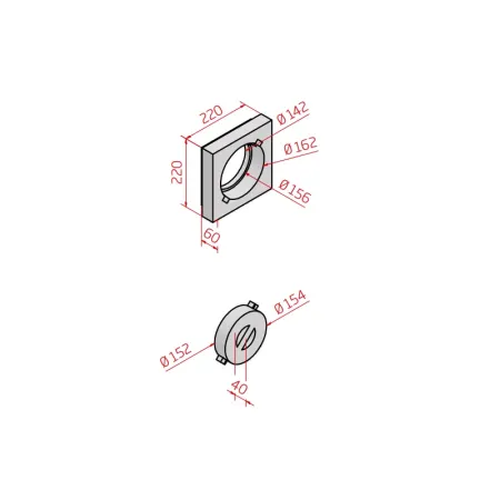 Refractory sweeping hatch with bayonet plug - Diagram
