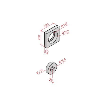 Refractory sweeping hatch with plain plug - Diagram