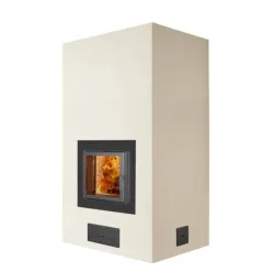 Poêle de masse en Kit "Amanda" avec four opposé - Enduit Vanille