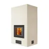 "Amanda" masonry heater kit with opposite-side oven - Vanilla render