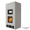 Estufa de masa en Kit "Amanda" con horno - 53 kW - Enlucido Gris claro - Herrajes de fundición